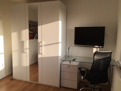 Schreibtisch und Fernseher